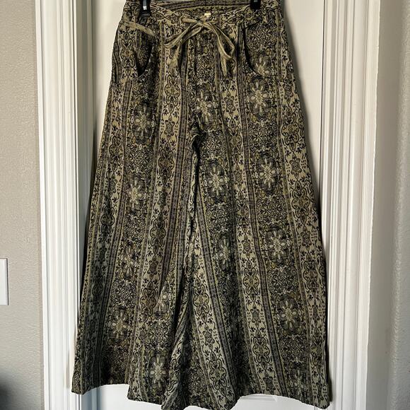 Free People Dahlia Wide-Leg Pants | Lemongrass Combo | Size 8 - Picture 5 of 10